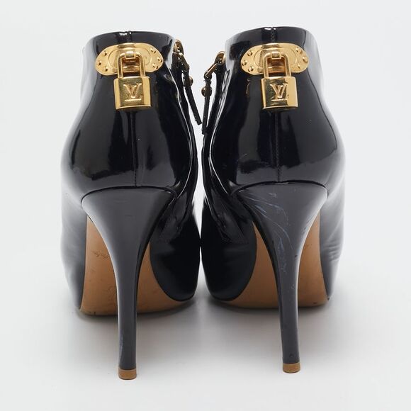 Louis Vuitton Oh Really! Size 36 Burgundy Patent Leather Ankle Length Boots - Picture 5 of 7